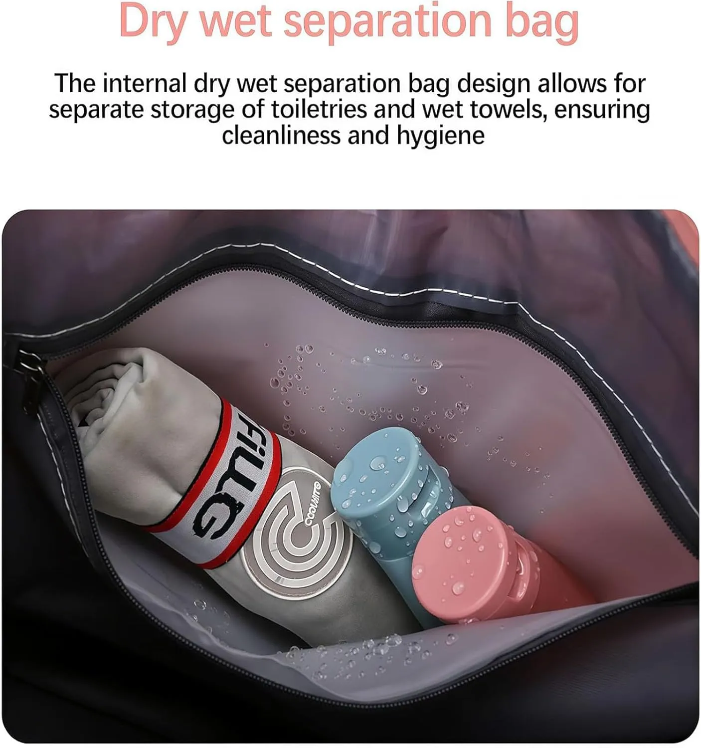Pepepo Travel Bag with Wheels, 2025 New Large Capacity Travel Bag, Expandable and Foldable Luggage Bags, With Dry and Wet Separation Layer, Durable & Multi-functional Design (Violet)