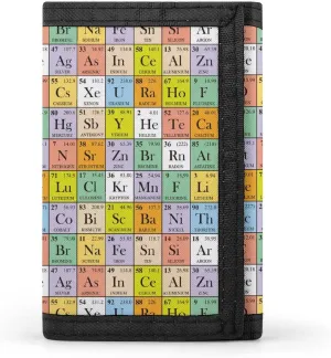Periodic Table of Elements Men's Trifold Wallet Slim Credit Card Holder for Women Purse Front Pocket