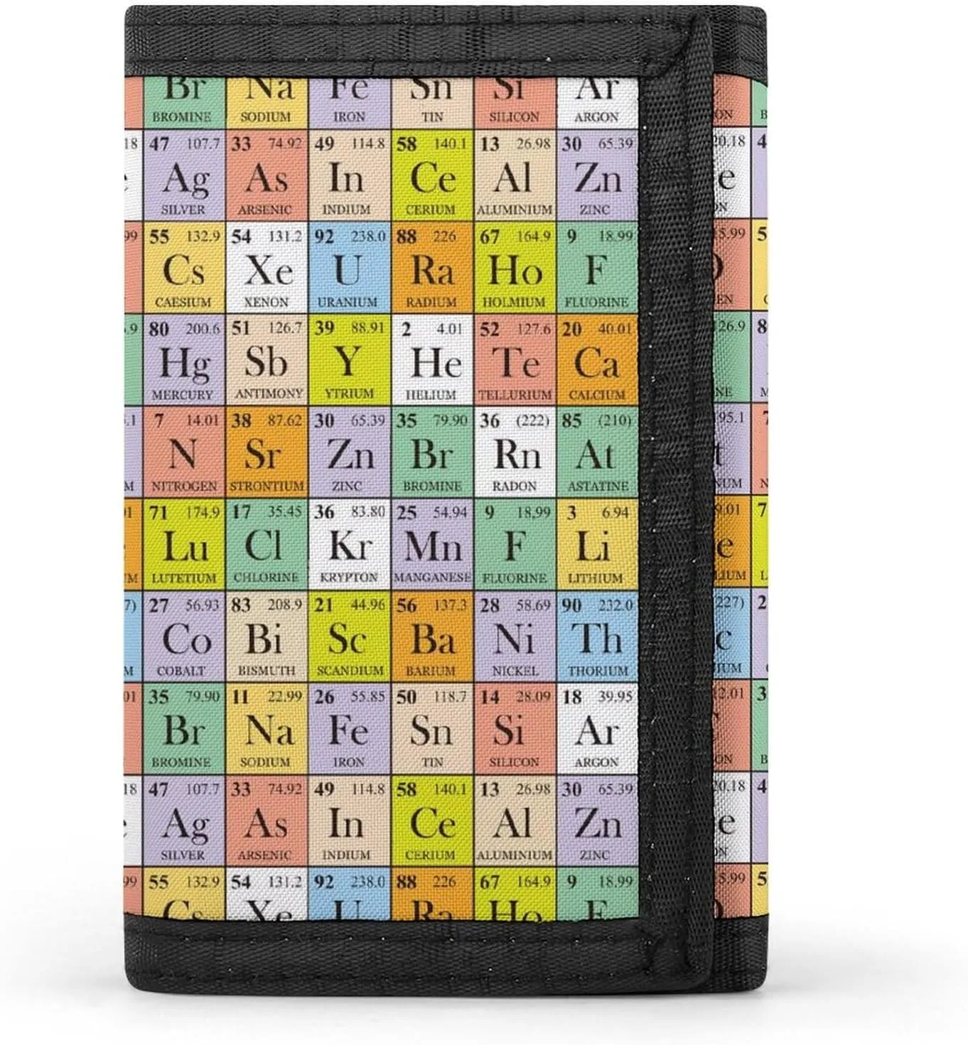 Periodic Table of Elements Men's Trifold Wallet Slim Credit Card Holder for Women Purse Front Pocket