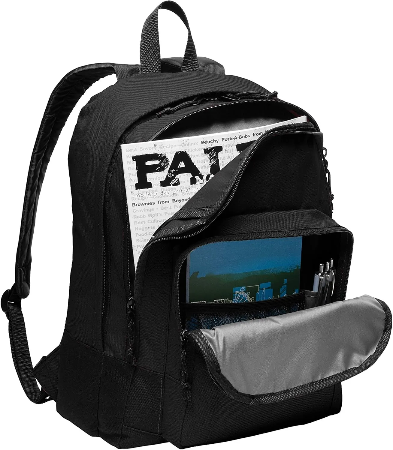 Personalized Customized Basic Classic Black College Backpacks, 5 or 10 Pack - Add Your Embroidered Logo