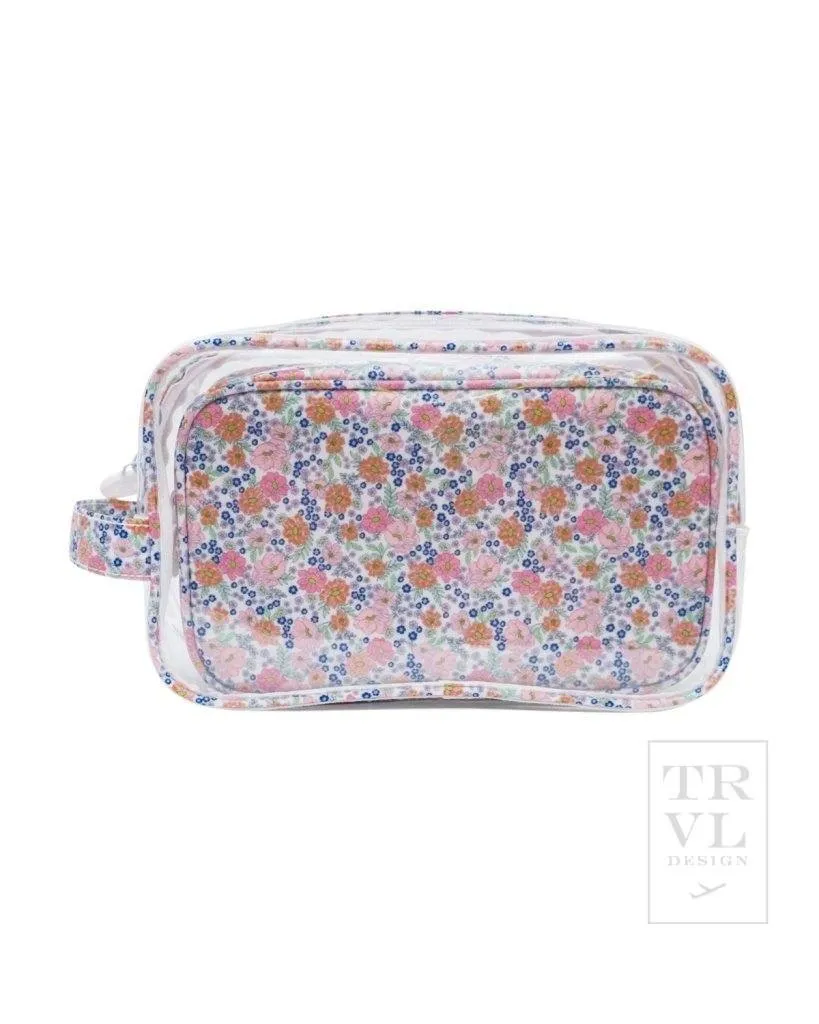 Personalized Garden Floral Clear Duo Pouch