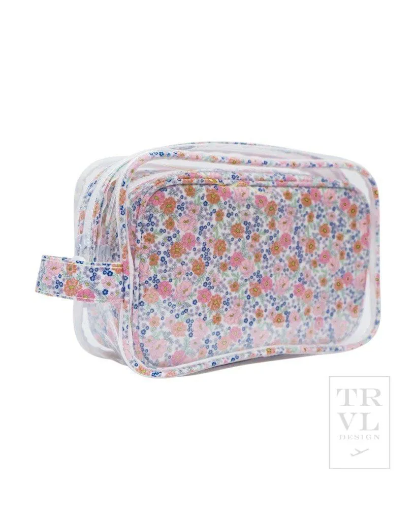 Personalized Garden Floral Clear Duo Pouch