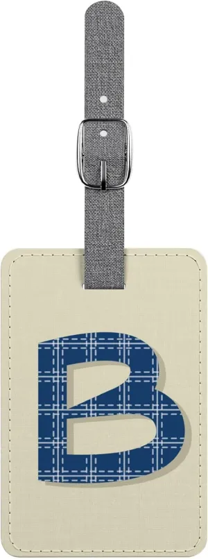Personalized Name Luggage Tags for Suitcase - Art Initial Alphabets Custom Travel Bag Tags with Loop for Handbag Backpack Baggage 1 Piece,Letters B