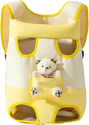 Pet Dog Hand Bag Carrier for Dogs Portable Four-Legged Puppy Straddle Packs Shoulder Bag Vest Traction Rope for Yorkshire(Small,0.5-2kg)