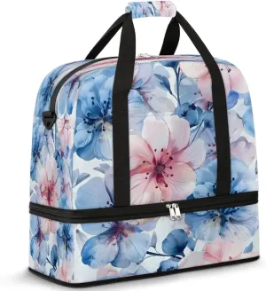Petals In The Wind Travel Duffel Bag, Travel Essentials, Gym Bag for Women, Weekender Overnight Bag With Shoes Compartment, Carry On Bags for Airplanes