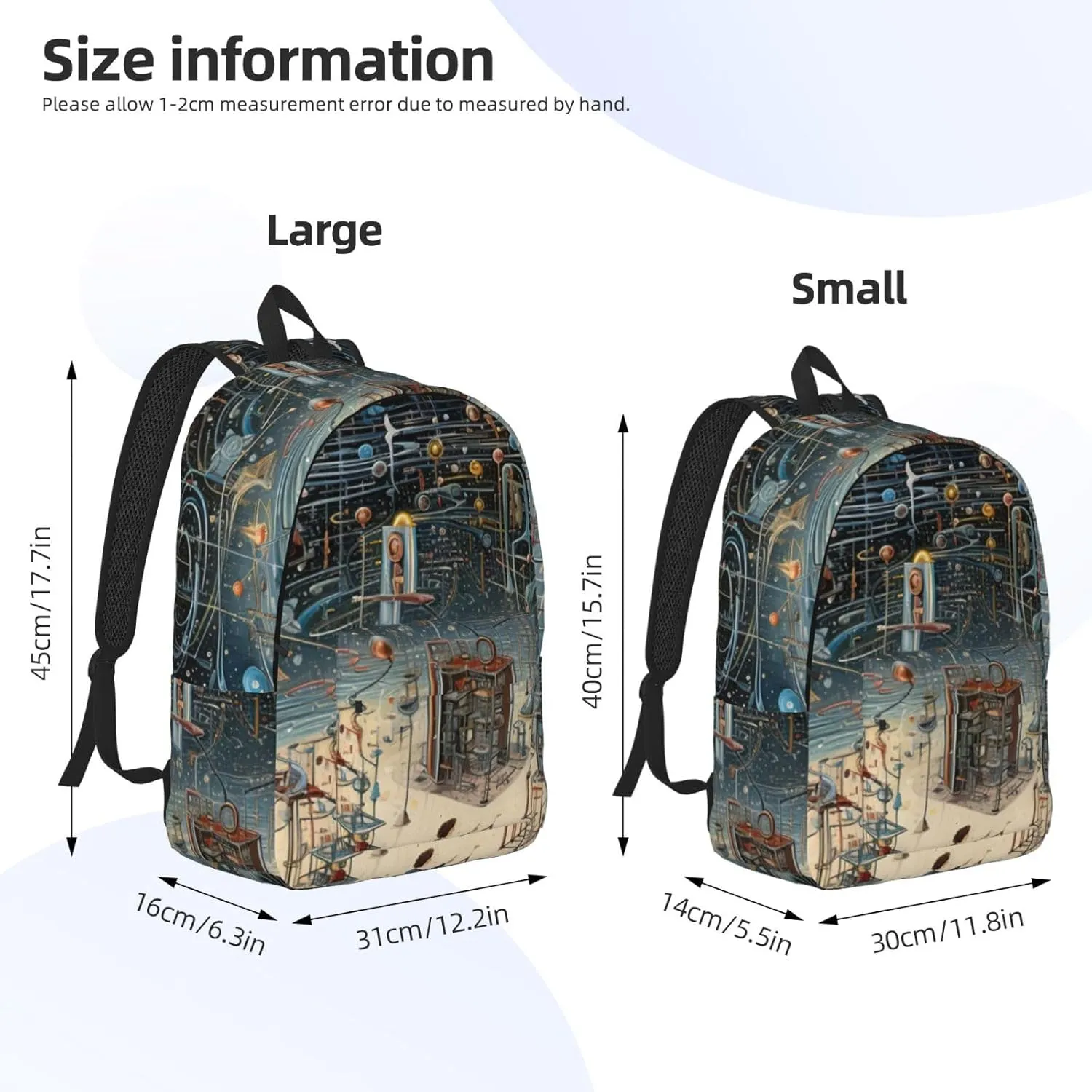 Physics Print Canvas Casual Lightweight Duffel Bag, Fashion Duffel Bag, Unisex Travel Backpack