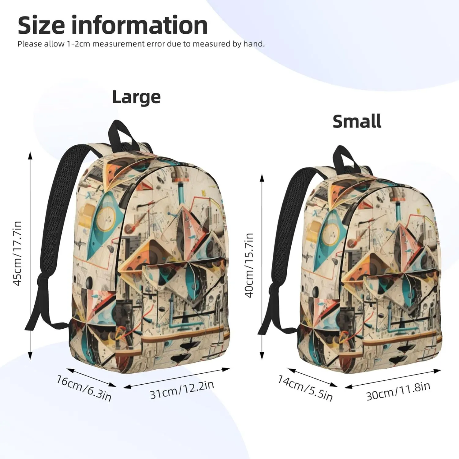 Physics Print Canvas Casual Lightweight Duffel Bag, Fashion Duffel Bag, Unisex Travel Backpack
