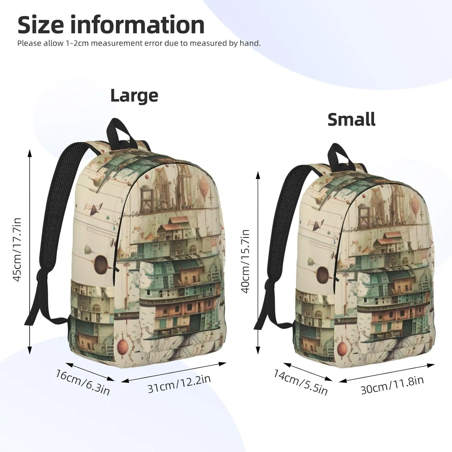 Physics Print Canvas Casual Lightweight Duffel Bag, Fashion Duffel Bag, Unisex Travel Backpack