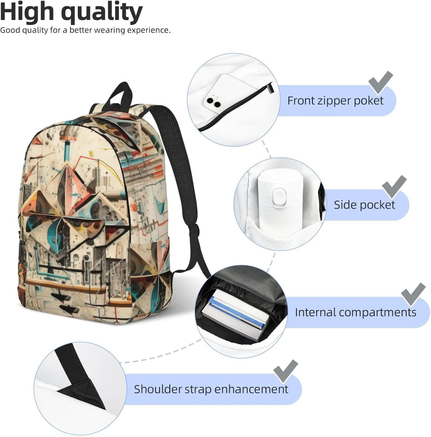 Physics Print Canvas Casual Lightweight Duffel Bag, Fashion Duffel Bag, Unisex Travel Backpack