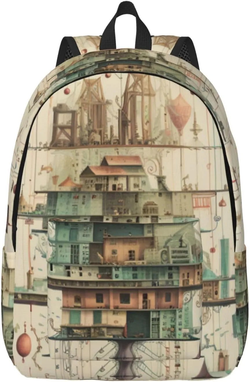 Physics Print Canvas Casual Lightweight Duffel Bag, Fashion Duffel Bag, Unisex Travel Backpack