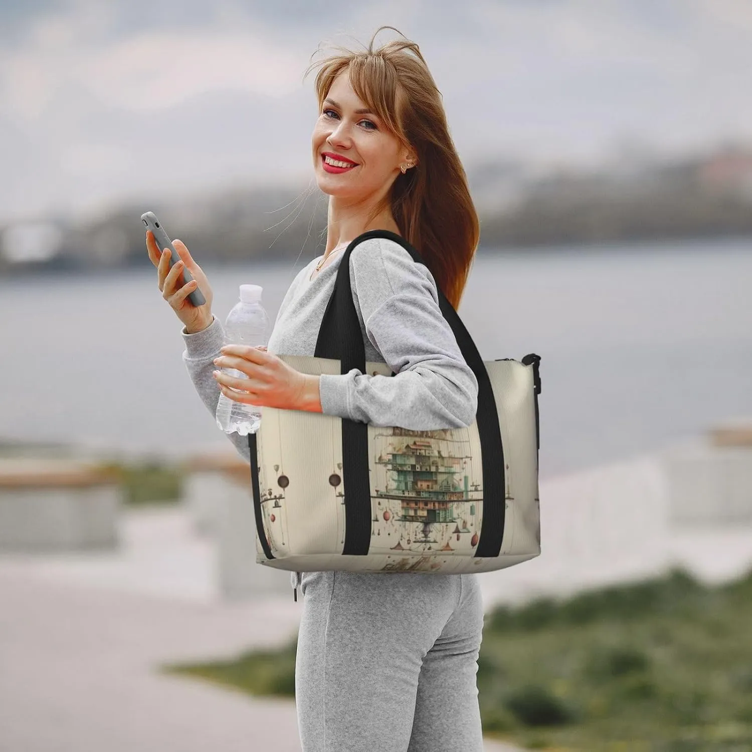 Physics Print Women Travel Duffel Bag, Large Weekender Carry-On Tote, Gym Workout Bag,Mommy Hospital Bag