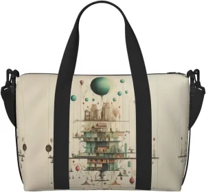 Physics Print Women Travel Duffel Bag, Large Weekender Carry-On Tote, Gym Workout Bag,Mommy Hospital Bag