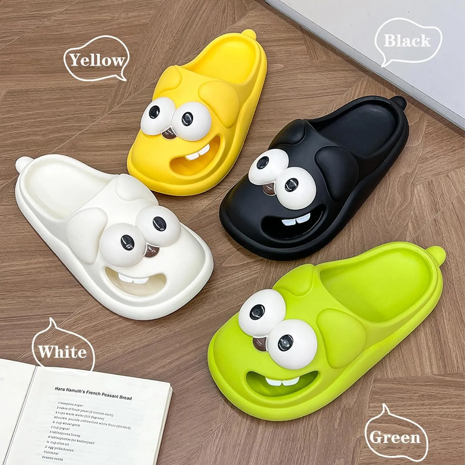 Pillow Slippers for Women & Men, Anti-Slip Shower Cloud Slippers, Cute Cartoon Soft & Comfortable Thick-Soled Slippers, Home Indoor & Outdoor Bathroom