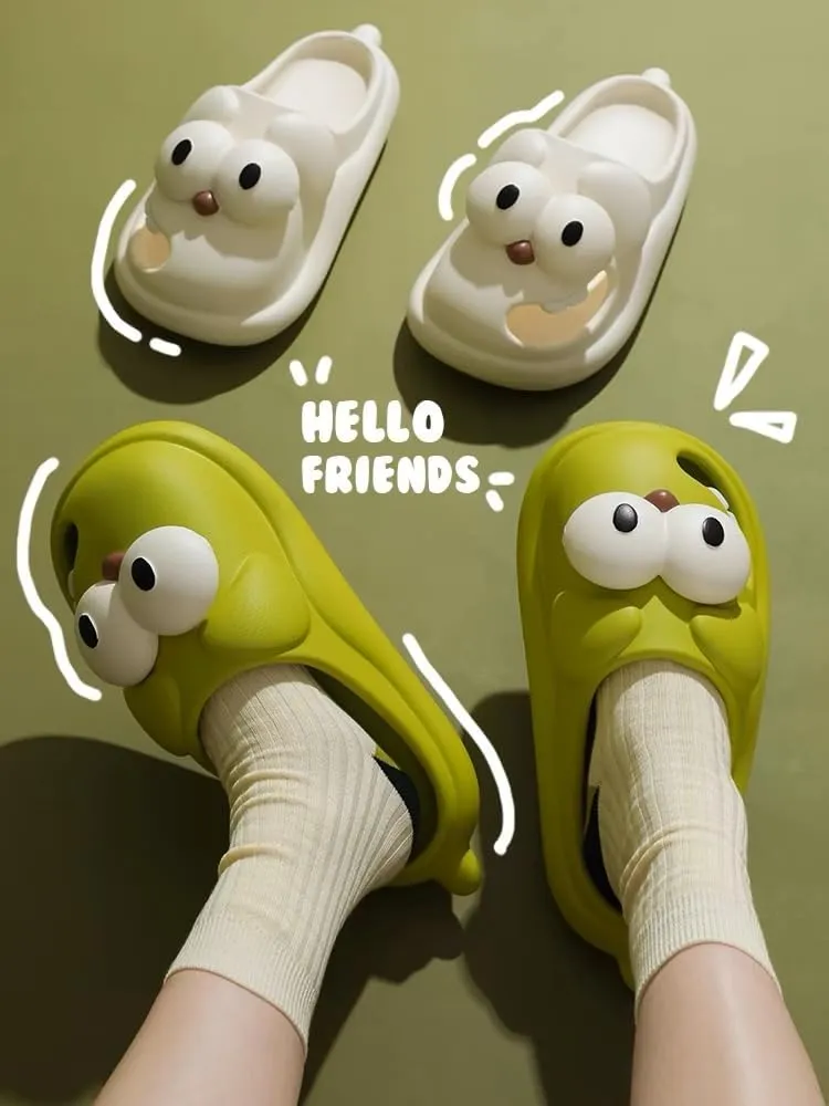 Pillow Slippers for Women & Men, Anti-Slip Shower Cloud Slippers, Cute Cartoon Soft & Comfortable Thick-Soled Slippers, Home Indoor & Outdoor Bathroom