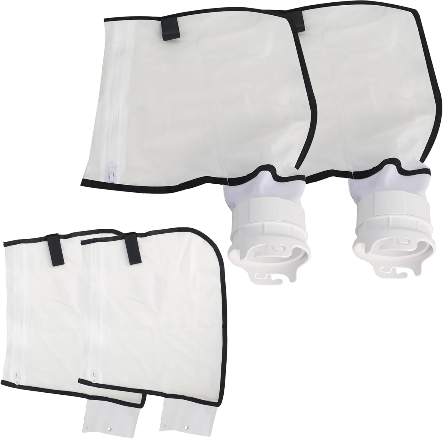 Podoy 360002 Pool Cleaner Fine Mesh Bag with Zipper Enclosure Compatible with Pentair Kreepy Krauly Legend, Platinum, Letro Pool Cleaners Debris Bag 360002 and EU16 Bag (4 Bags with 2 Bag Clips)