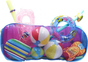 POOL BLASTER Pool Pouch - Large Durable Pool Float Storage for Toys, Balls Inflatables, Patio Accessories - Attaches to Pool Side, Fence or Free Standing, Mesh Toy Holder