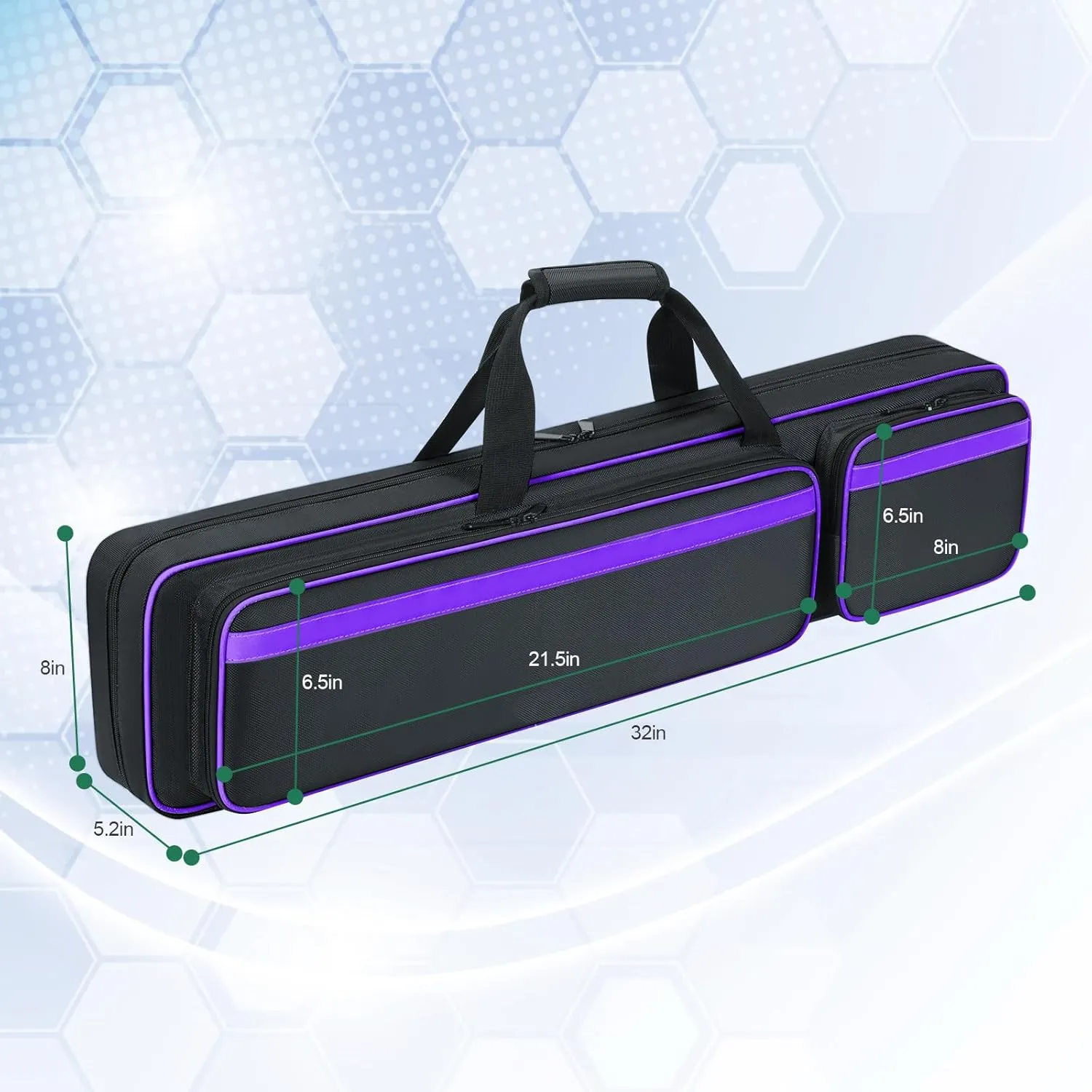 Pool Cue Case 4x5, Pool Cue Carrying Case Soft Padded Billiard Stick Bag with Multi-pocket for 4 Butts and 5 Shafts, Pool Stick Case Cue Bag with Backpack-straps for Pool Cues and Accessories