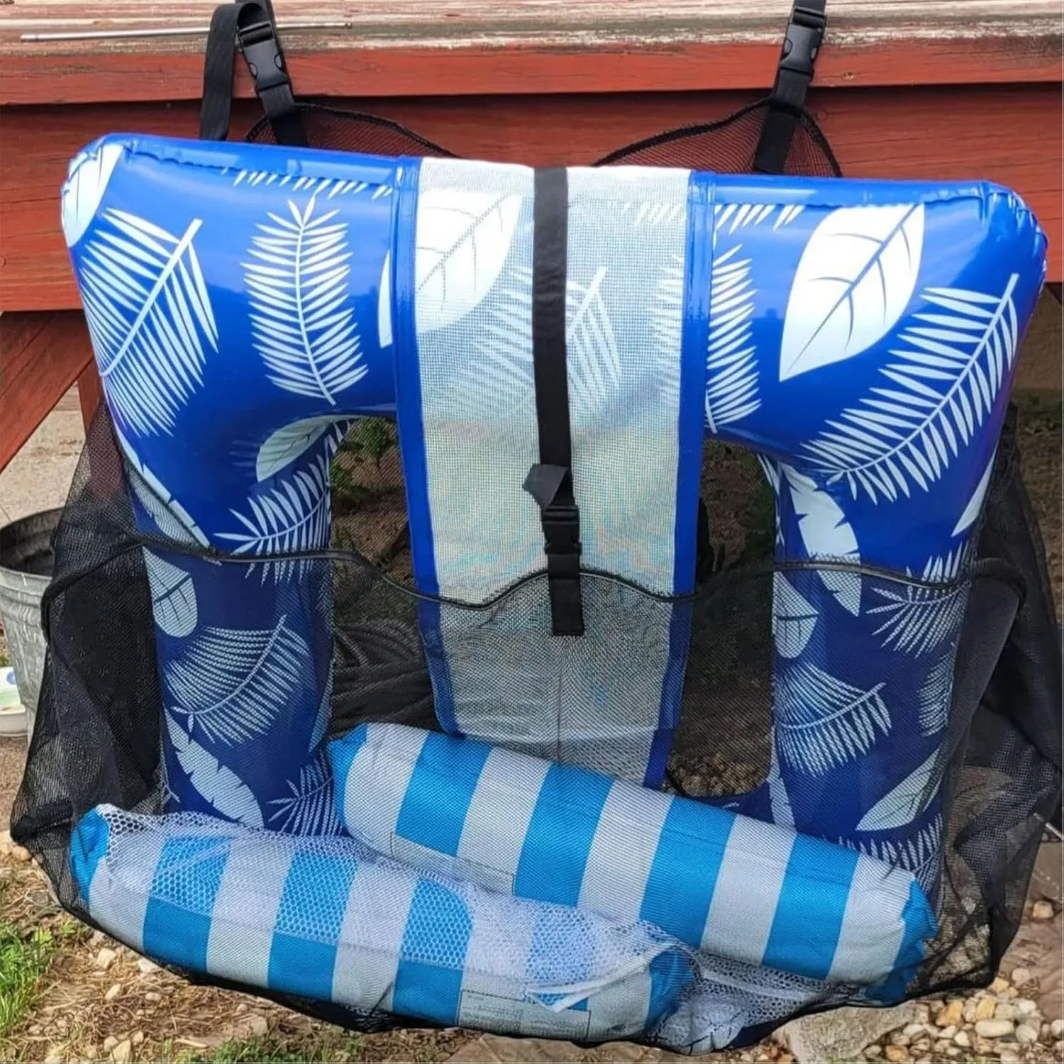 Pool Float Storage Bag - 39 X 64 Foldable Pool Hanging Mesh Bag, Portable Pool Accessory Organizer for Toys,Noodles,Balls