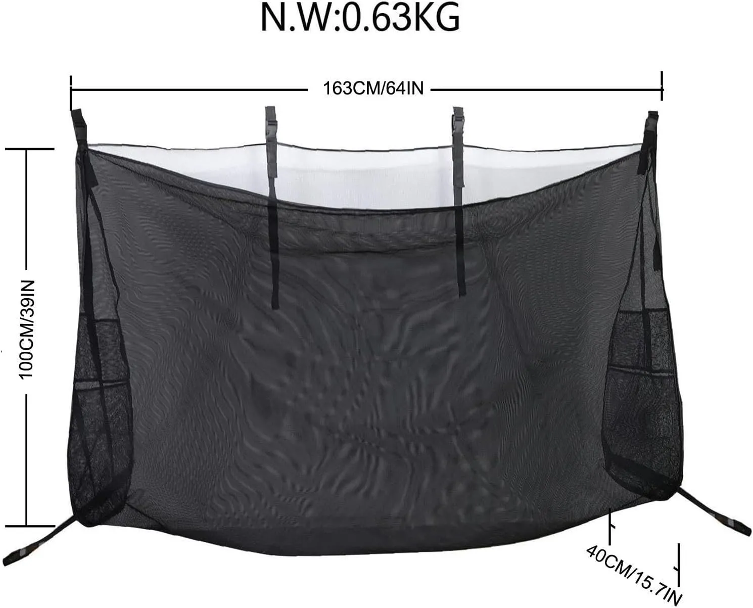Pool Float Storage Bag - 39 X 64 Foldable Pool Hanging Mesh Bag, Portable Pool Accessory Organizer for Toys,Noodles,Balls