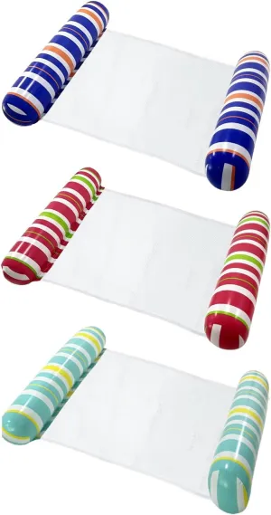 Pool Floaties for Adults, 3 PackInflatable Pool Float, Water Hammock with Mesh, Beach Vacation Essentials for Relaxing & Lounging