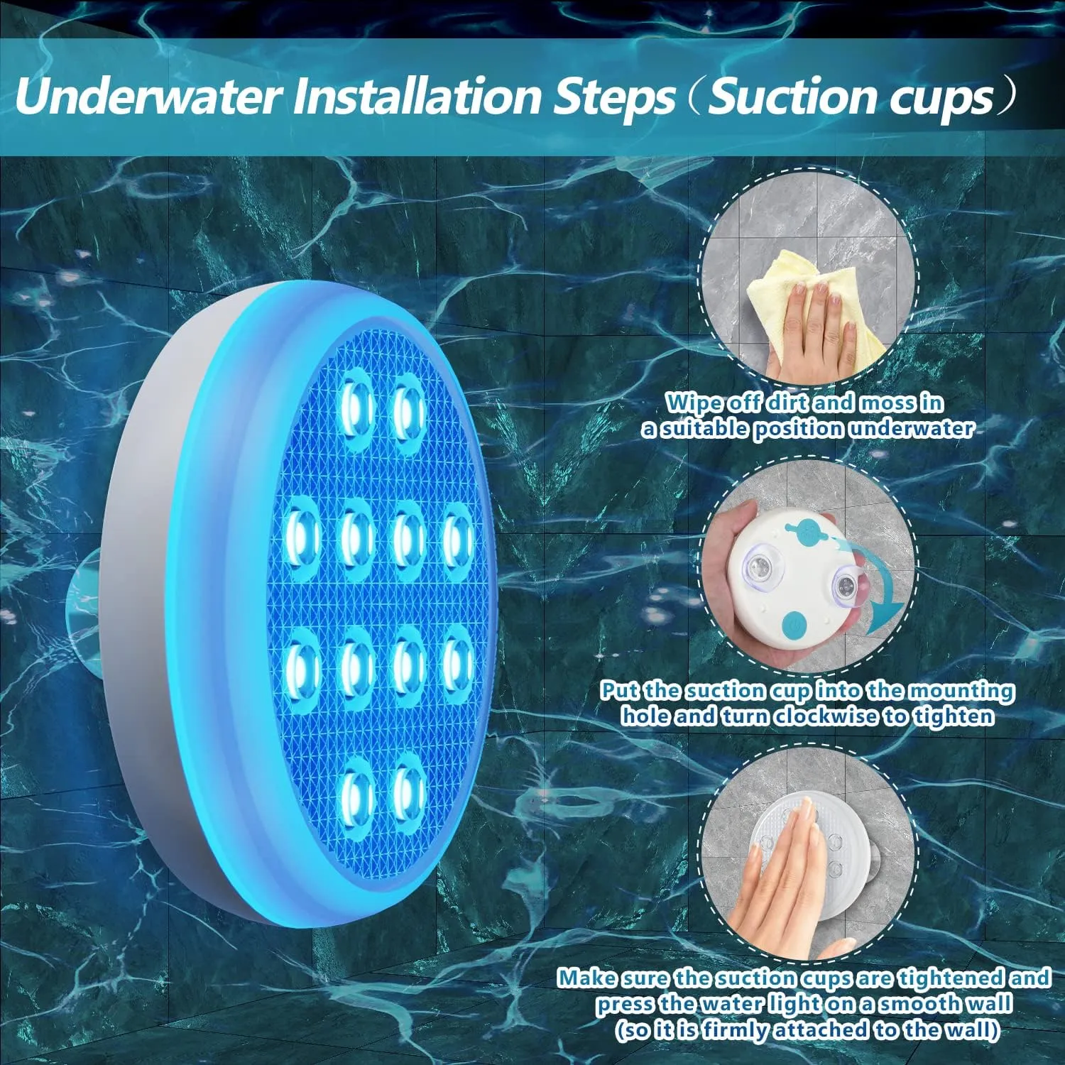 Pool Lights, Rechargeable Submersible LED Lights, IP68 Waterproof Underwater Light, 16 Color Changing Floating Lights with Remote, Magnets, for Bathtub,Pond,Party-6 Pack