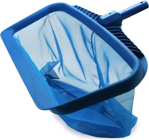 Pool Skimmer Net, Heavy Duty Leaf Rake Cleaning Tool, Fine Mesh Net Bag Catcher Blue