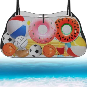 Pool Storage Bag, Adjustable Swimming Pool Hanging Organizer Mesh for Floats, Inflatable Toys, Pool Accessories-Heavy Duty Reinforced Attaches to Pool Side and Fence (62.2" L×15.7" W×39.4" H)