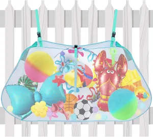 Pool Storage Bag Pool Toy Storage Swimming Pool Bag Large Hanging Net Bag Swimming Pool Accessories Toy Organizer for Inflatables, Pool Toys, Floats, Football, Basketballs, Garage Supplies(Blue-green)