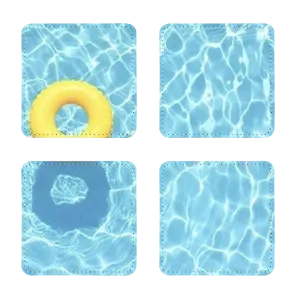 Pool Sublimation Coasters Pack of Four