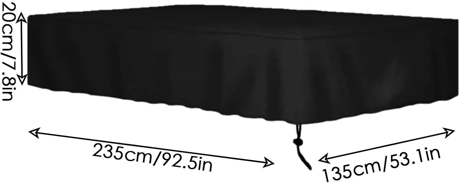 Pool Table Cover 7 Feet, Waterproof, Windproof, Anti-UV, Heavy Duty Rip Proof 210D Oxford Fabric Billiard Pool Table Cover