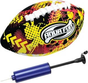 Poolmaster 8.5-Inch Active Xtreme Cyclone Easy Grip Waterproof Football With 6-Inch Mini Portable Air Pump for Inflatables, Game and Beach Balls