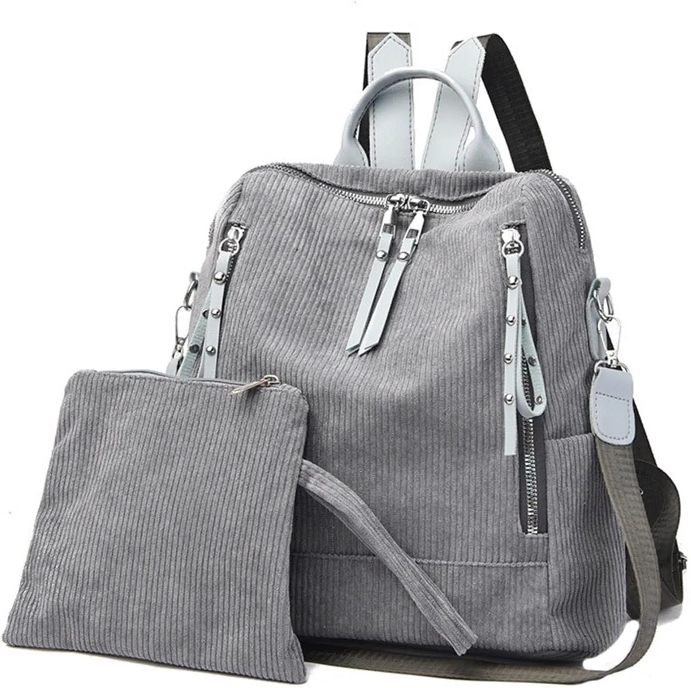 Popular Outdoor School Back Pack Schoolbag College Backpack School Bag Womens Fashion Backpack (Grey, One Size)
