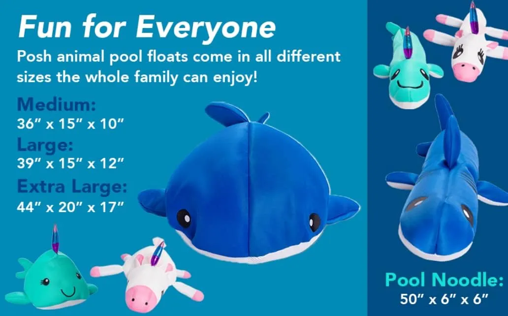 Posh Creations Whale Shark Pool Noodle and Float with EPS for Kids, Non-Inflatable Fun for Jumping, Lounging and Riding in The Pool for Kids Teens and Adults Mesh Pool Float - Extra Large Whale Shark