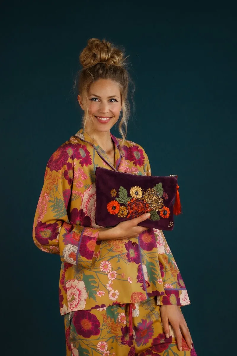 Powder Vintage Flora Velvet Zip Pouch