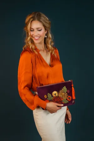 Powder Vintage Flora Velvet Zip Pouch