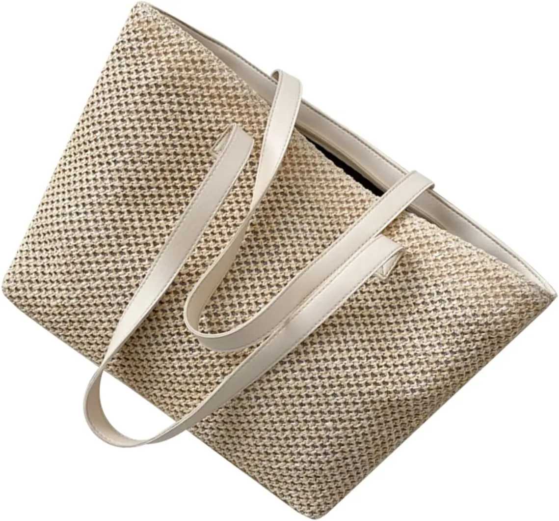 PRETYZOOM 1pc Handbag Toilettree Bag Makeup Bundles Straw Shoulder Bag Large Capacity Tote Bag Purses for Women