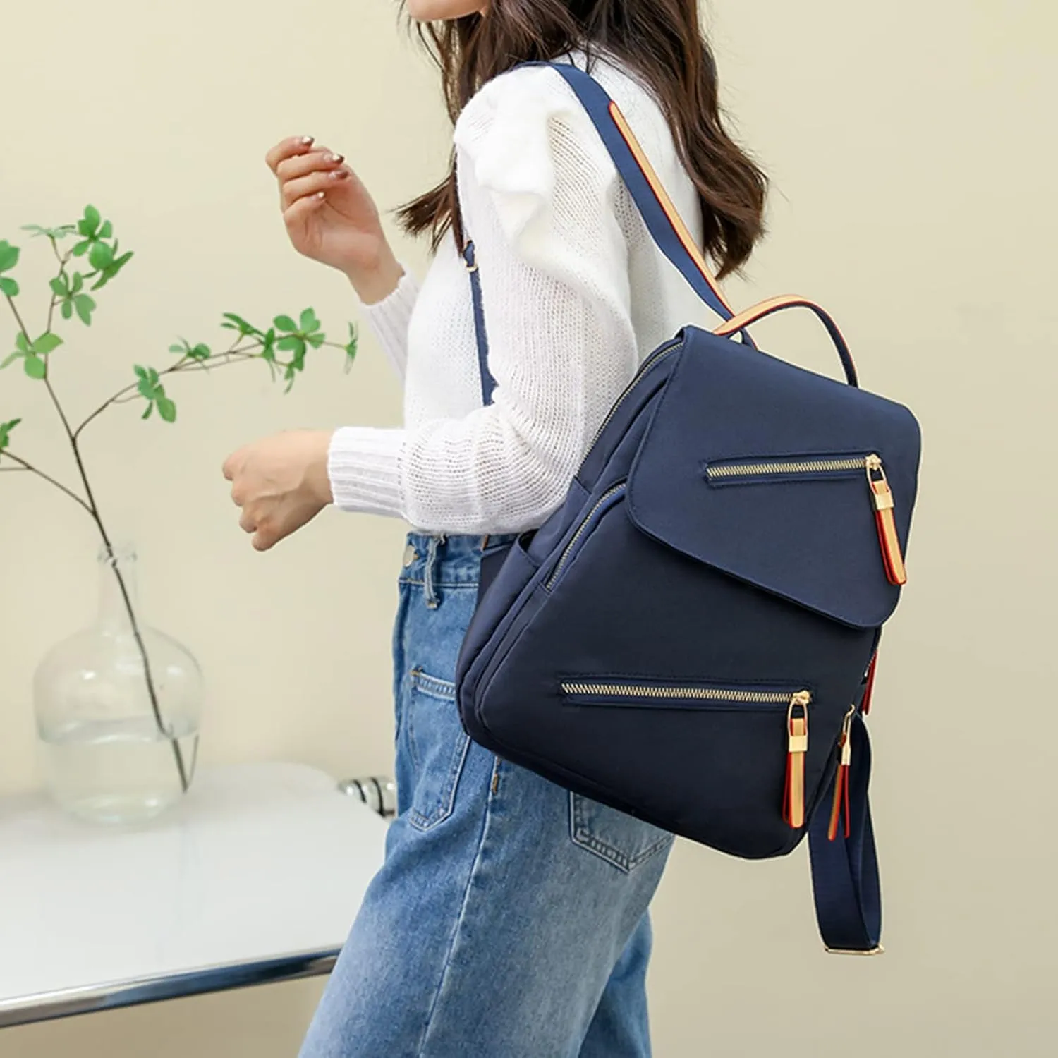 Purse For Women Backpacks Fashion Leather Bookbag Handbags And Shoulder Bags School Backpack Mini (Dark Blue, One Size)