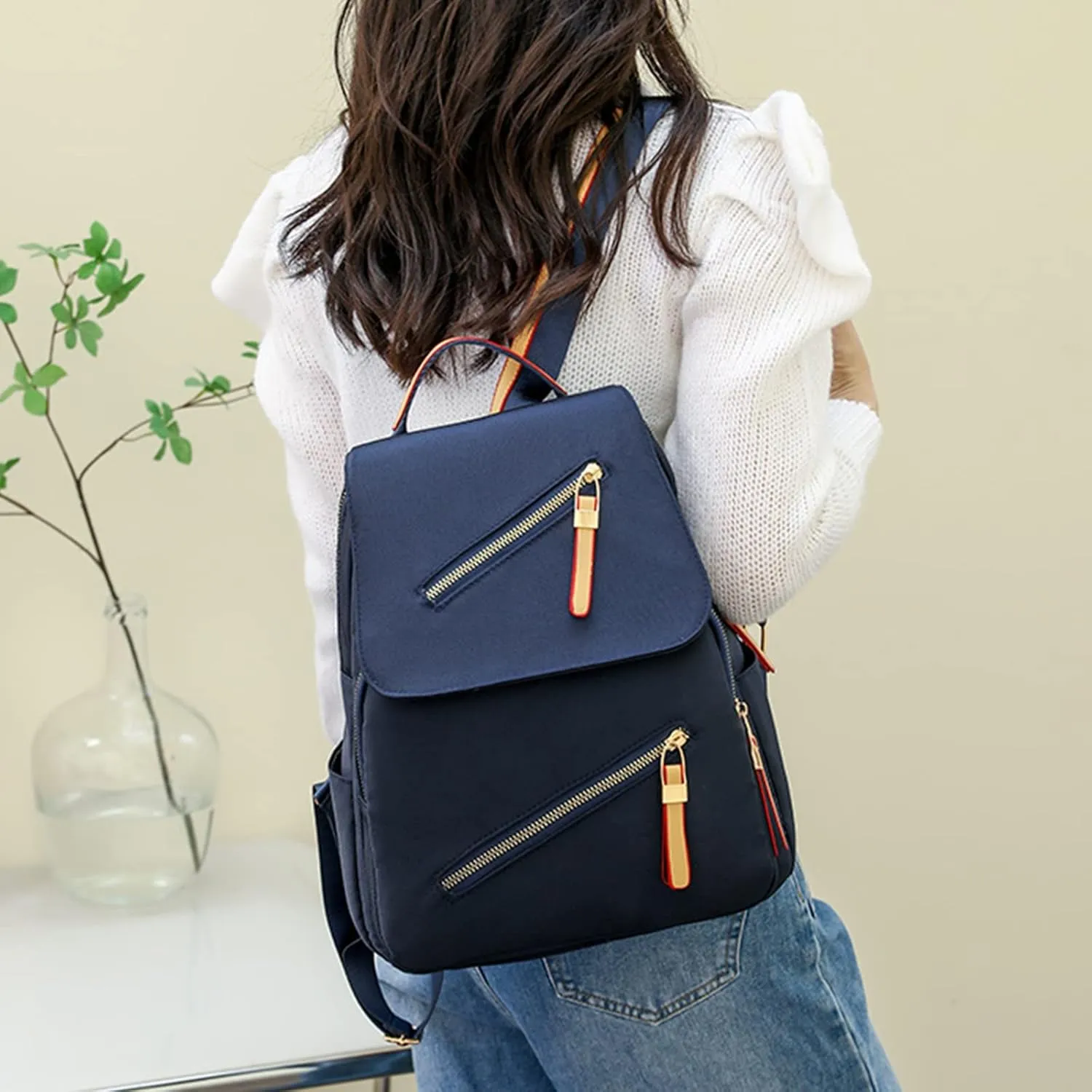 Purse For Women Backpacks Fashion Leather Bookbag Handbags And Shoulder Bags School Backpack Mini (Dark Blue, One Size)
