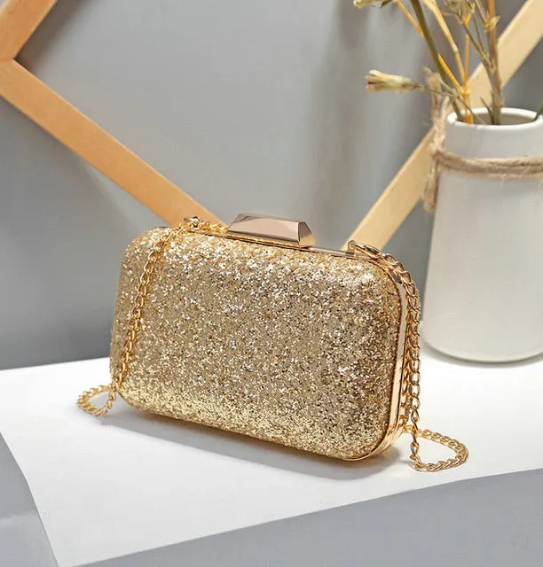 QIAOBAO Women Evening Bag Luxury Blue/Pink Wedding Party Bag Diamond Rhinestone Clutches Crystal Bling Gold Clutch Bag Purses