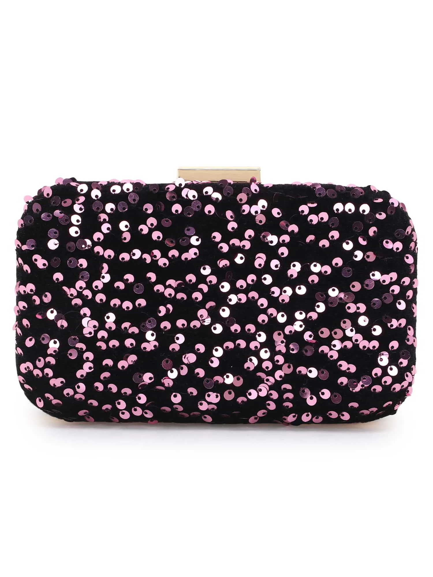 Quill Velvet Sequined Box Clutch