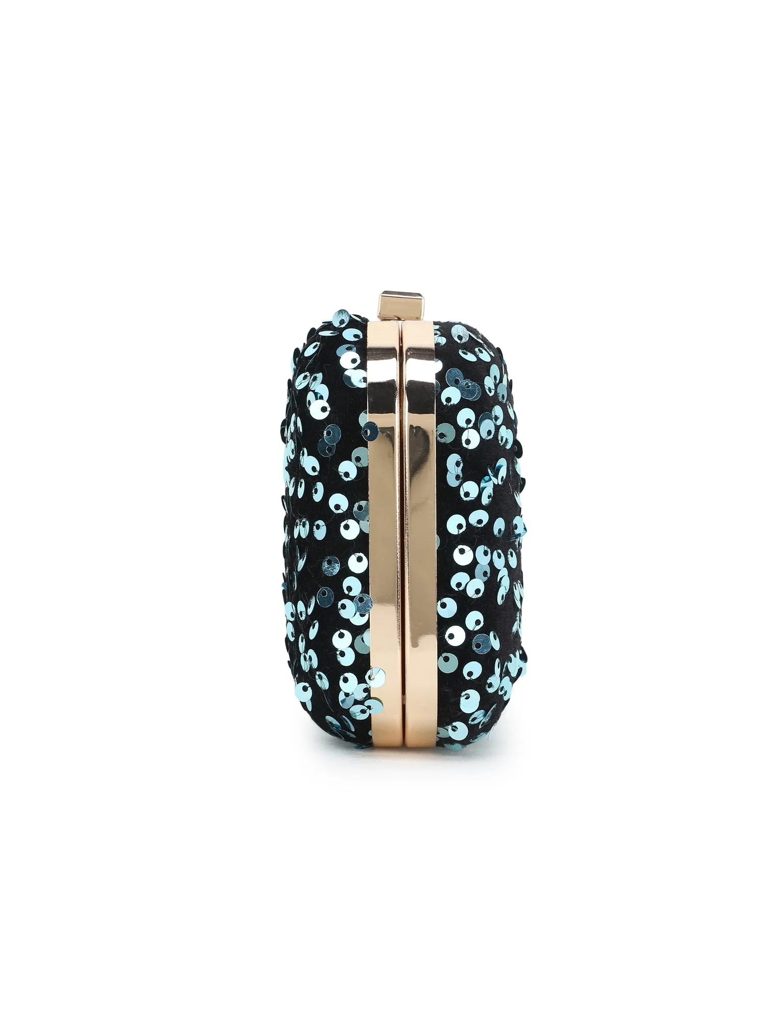Quill Velvet Sequined Box Clutch