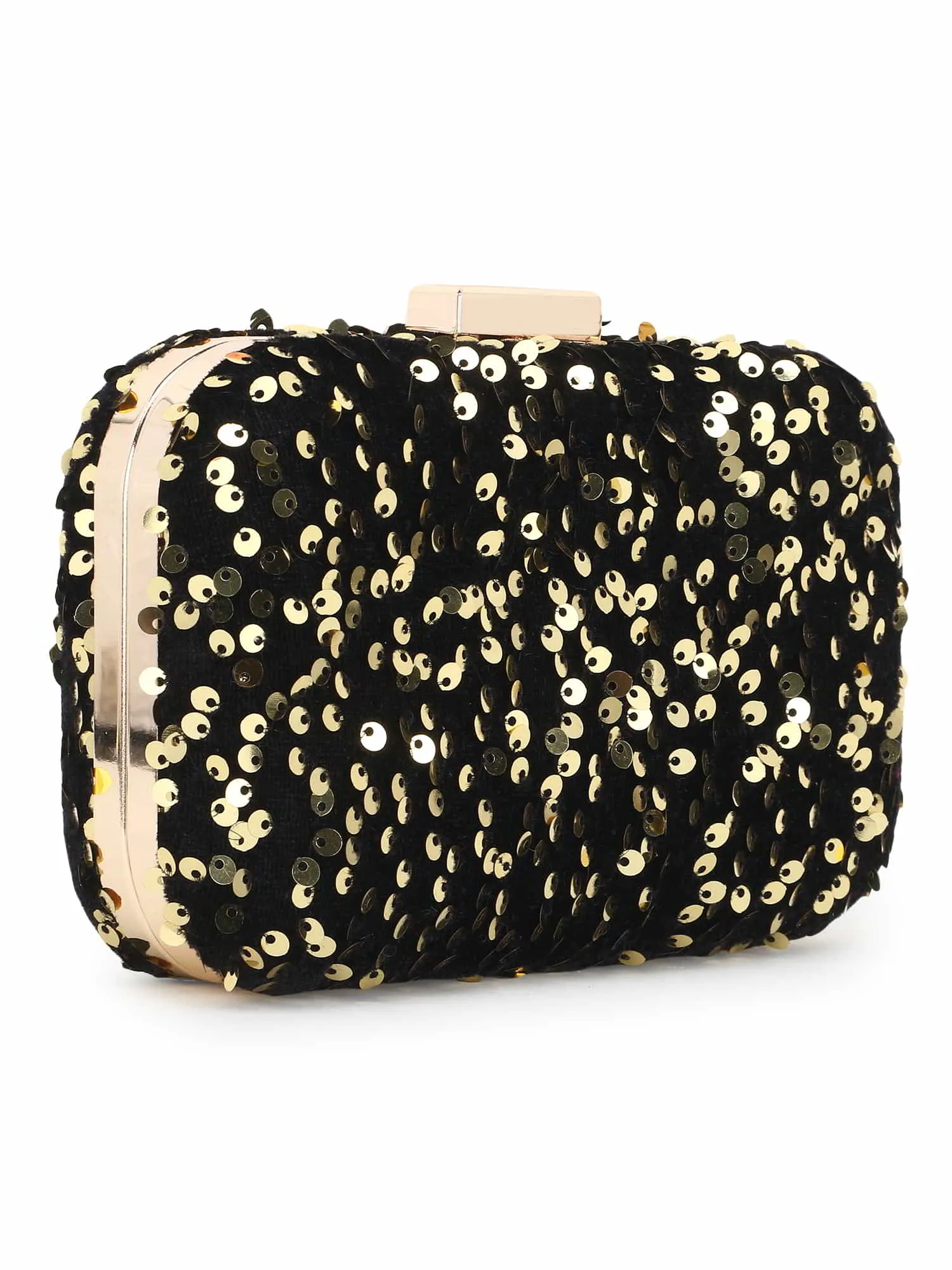 Quill Velvet Sequined Box Clutch