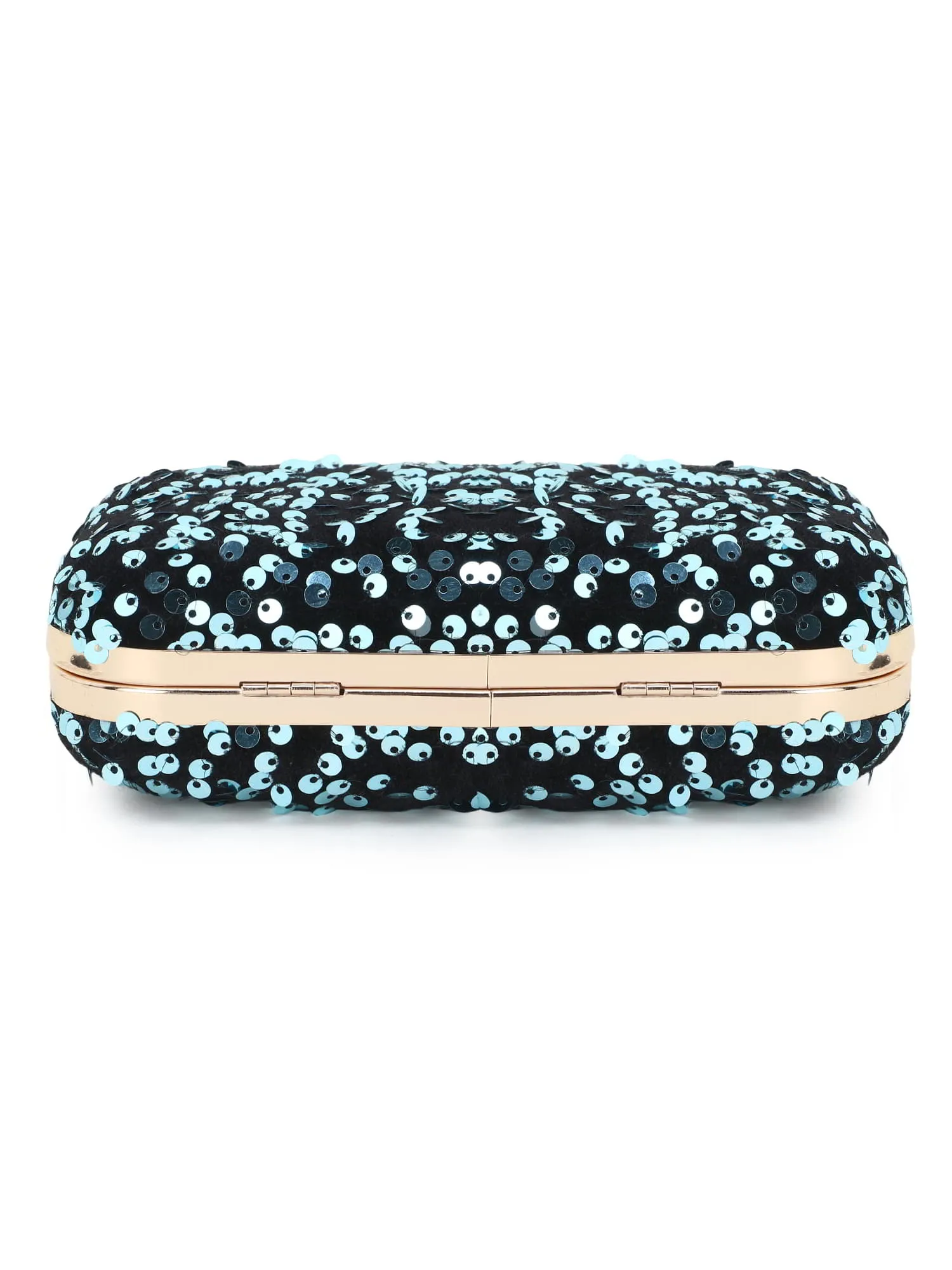 Quill Velvet Sequined Box Clutch
