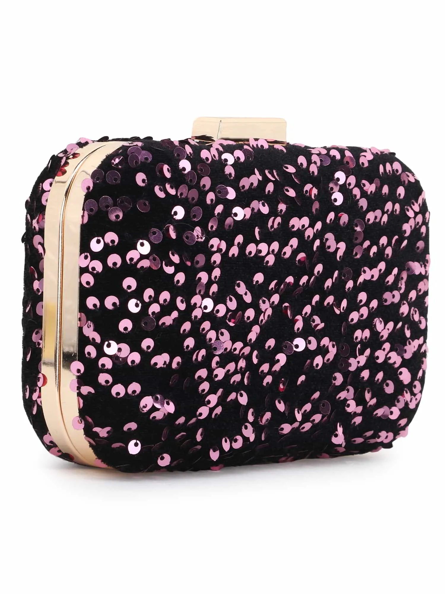 Quill Velvet Sequined Box Clutch