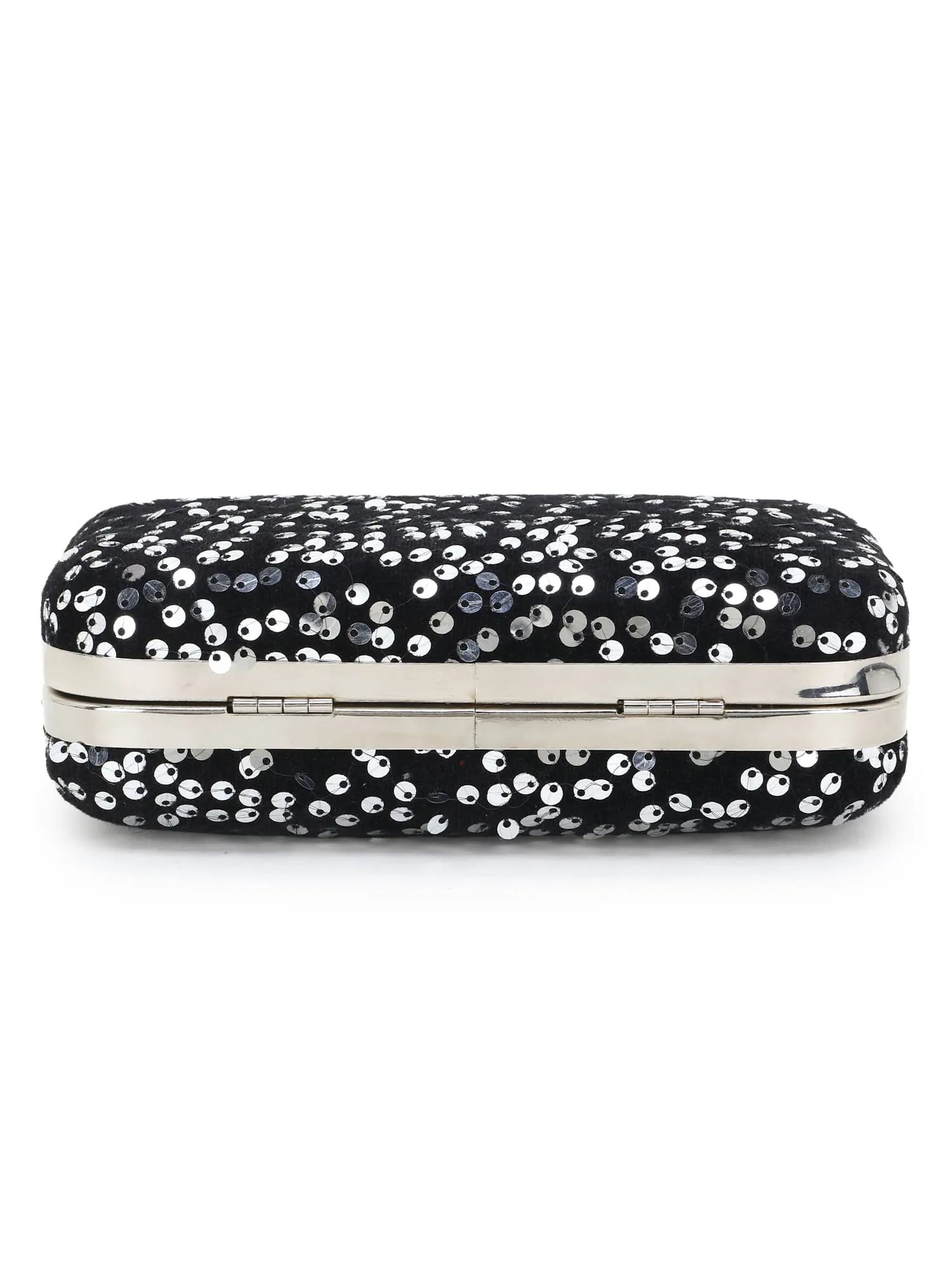 Quill Velvet Sequined Box Clutch