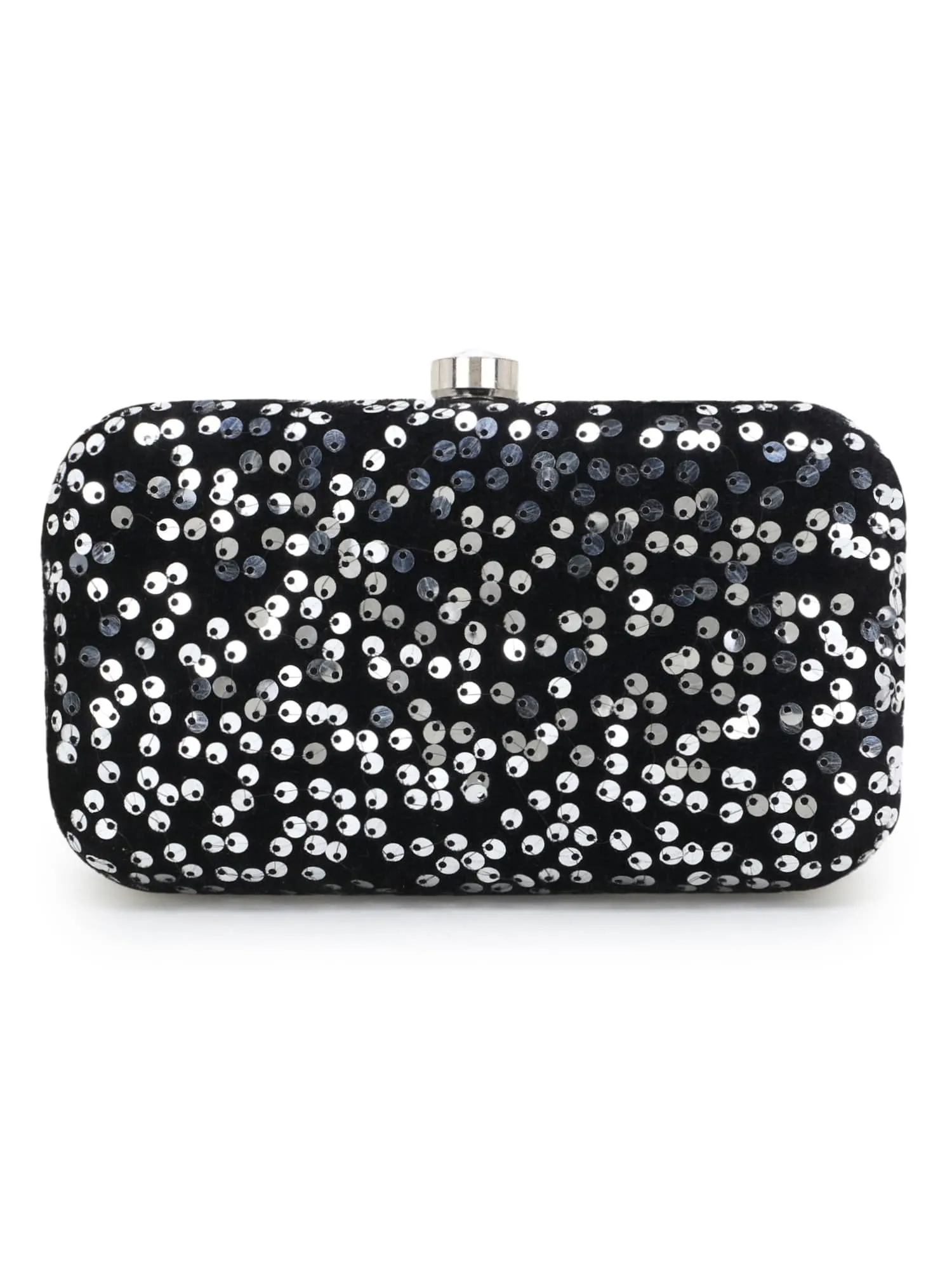 Quill Velvet Sequined Box Clutch