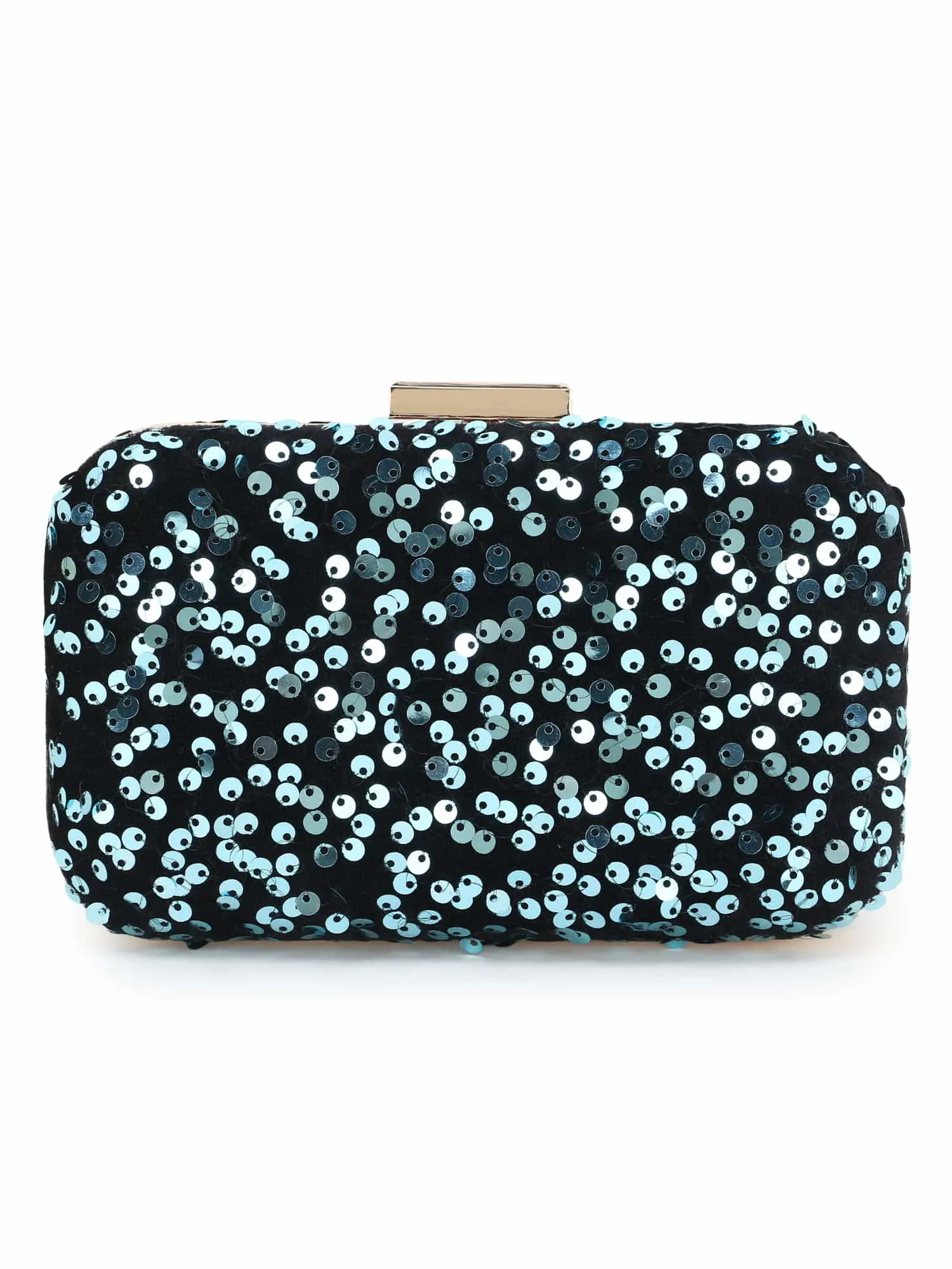 Quill Velvet Sequined Box Clutch