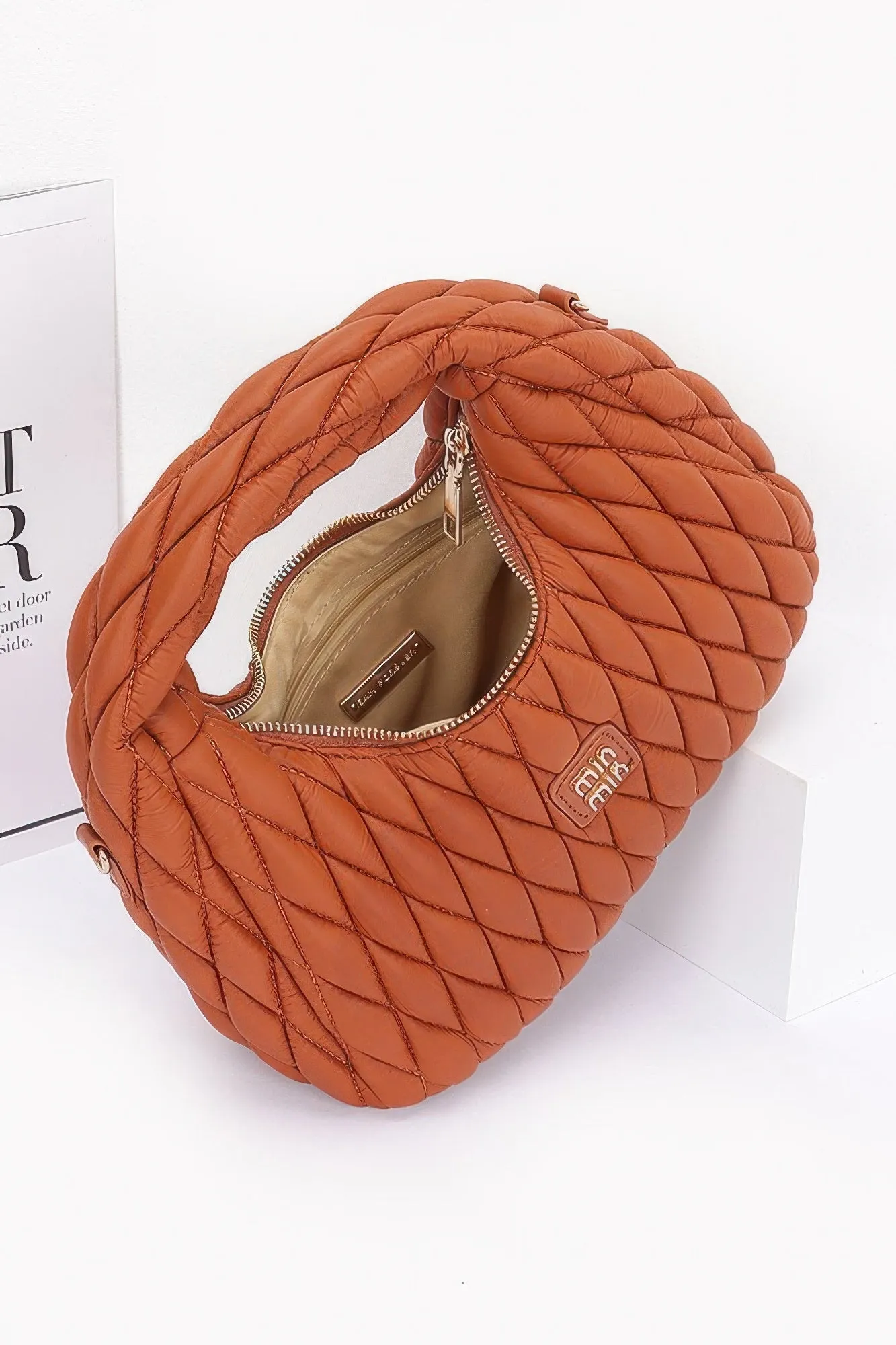 Quilted Faux Leather Hobo Bag