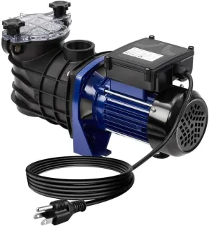 "Powerful 1.1HP Swimming Pool Pump - 3962GPH, Self-priming for In/Above Ground Pools, Silent Operation"
