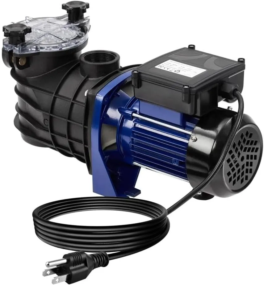 "Powerful 1.1HP Swimming Pool Pump - 3962GPH, Self-priming for In/Above Ground Pools, Silent Operation"